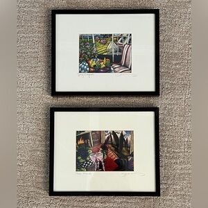SET OF 2 Framed & Signed Art Prints